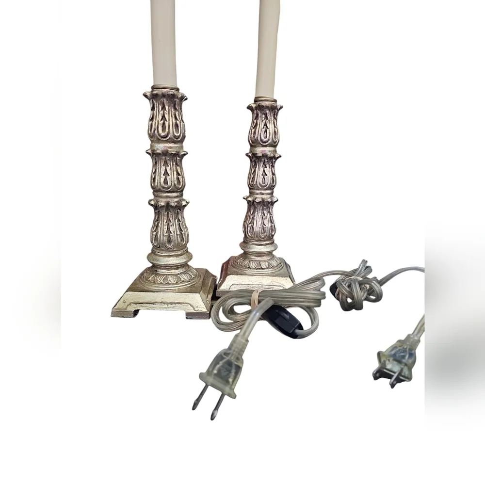 Pair of Gold Candlestick Lamps